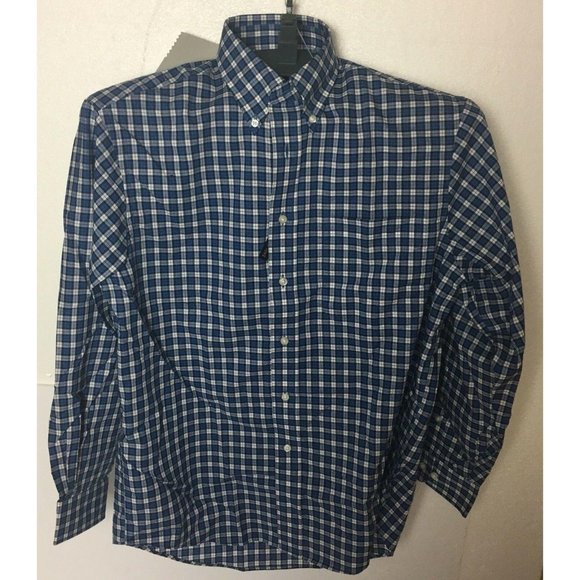 Jos A Bank Checkered Blue White Button Down M - Picture 2 of 2